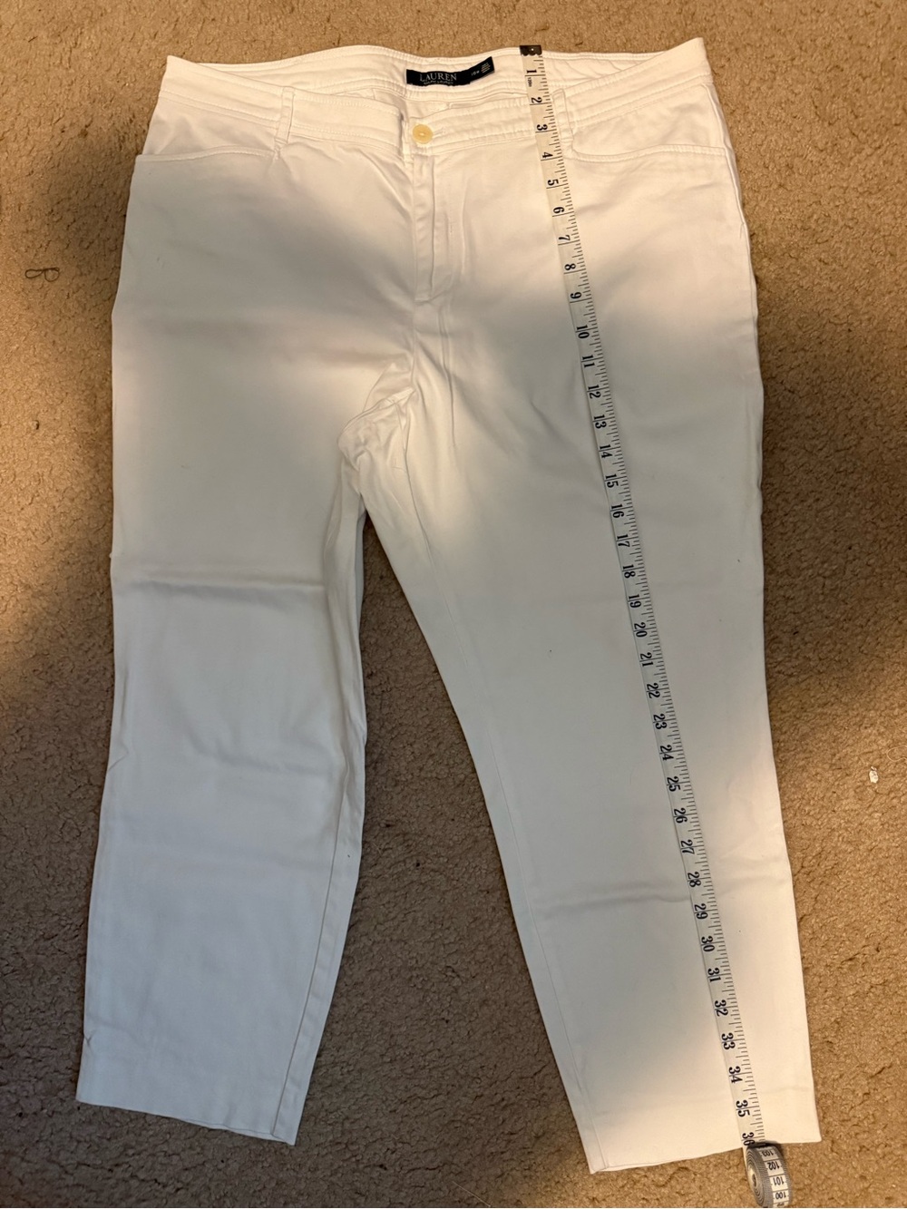 Lauren Ralph Lauren White Cropped Pant - Picture 5 of 5